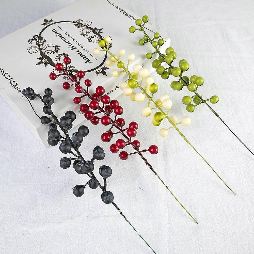 Simulare unic furculiță roșie fructe de pădure falsă fructe roșii bogate fructe bogate șir de fructe handmade buchet aranjament floral accesorii decorațiuni de casă de Crăciun