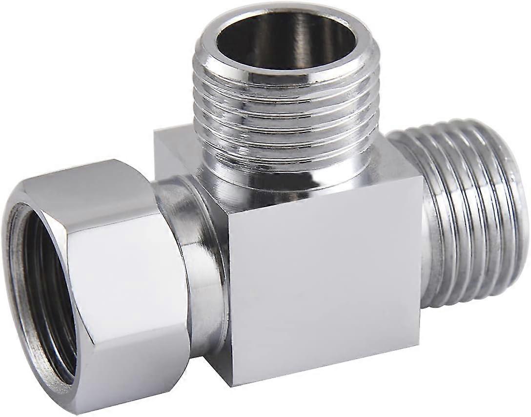 Déviateur en laiton à trois voies de 1/2 pouce chromé, connecteur à trois voies, vanne d’angle avec écrou amovible, connecteur adaptateur en T, vanne d’angle