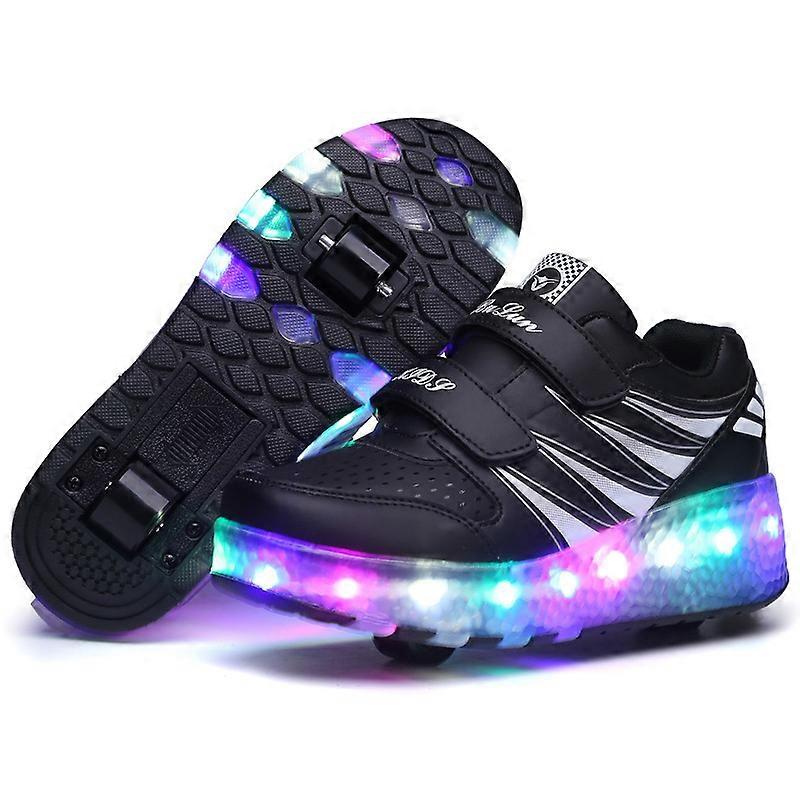 Led Lights Roller Skates Double Wheels Usb Rechargeable Skates
