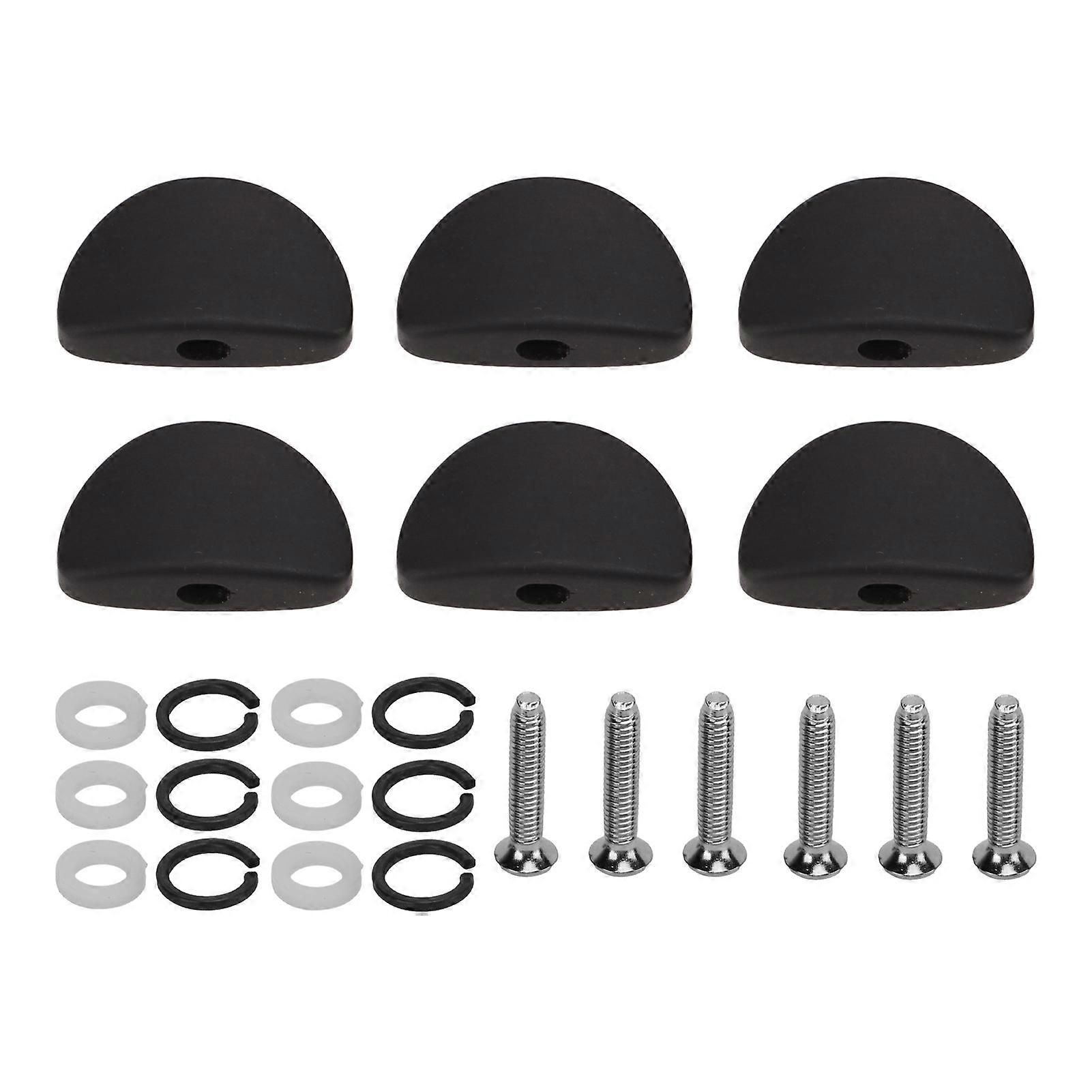 6Set Guitar Tuning Peg Buttons Ebony Metal Tuner Machine Head Button for Electric GuitarsLarge Semicircle