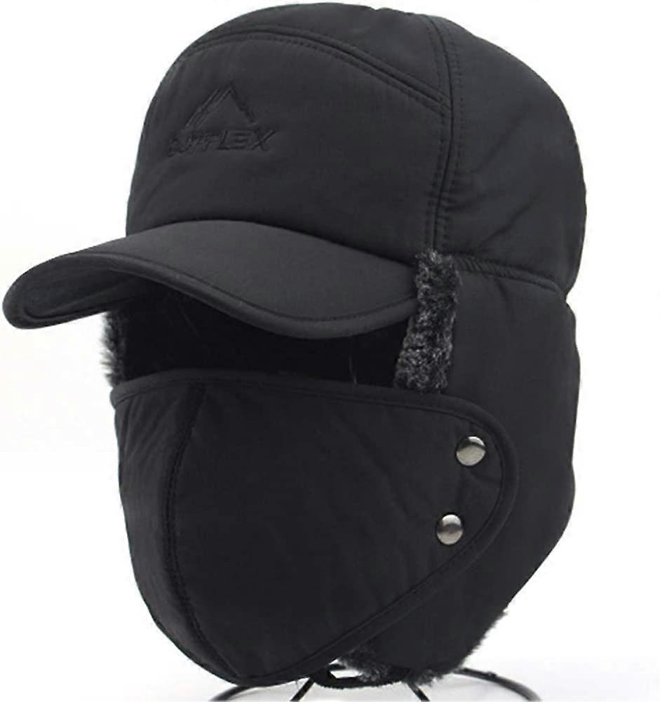 Mænds vinterflyverhat, vindtæt varm vinterhat med øreklapper, baseball til mænd