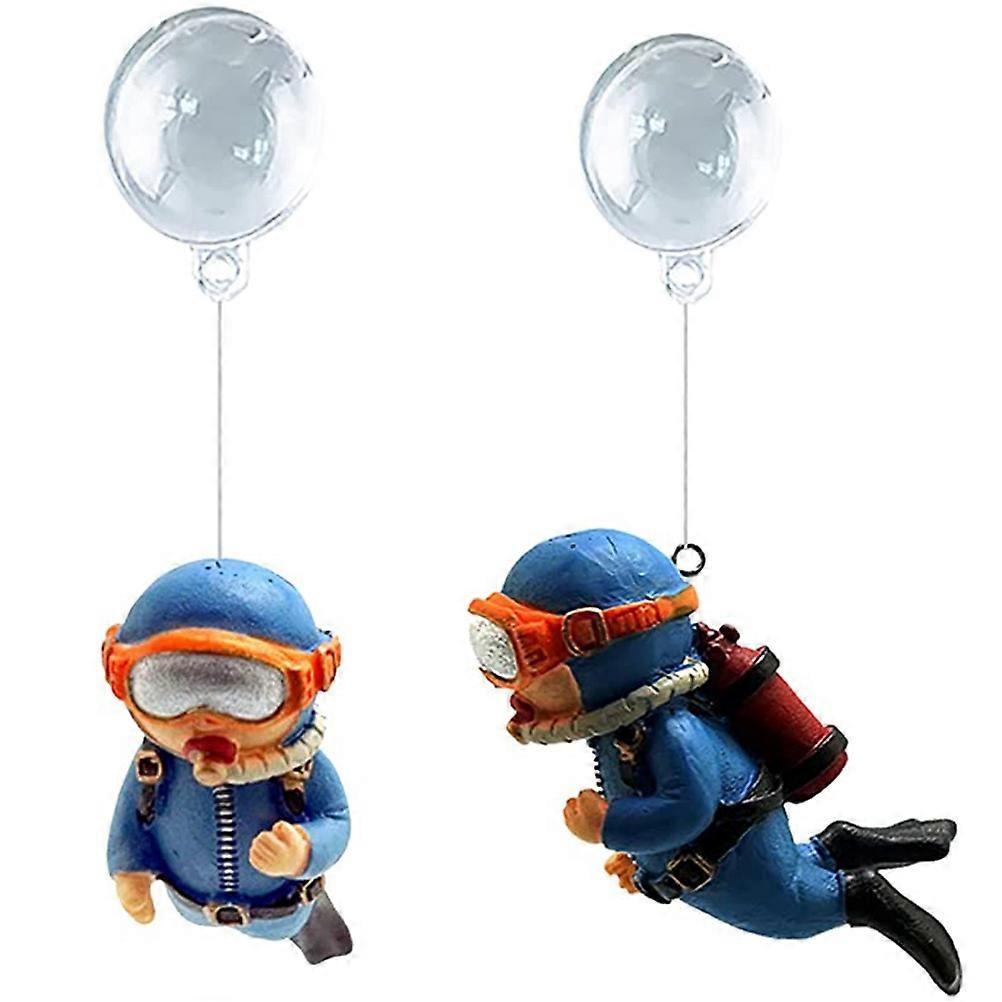 2Pcs Floating Aquarium Divers Floating Fish Tank Decorations Floating Diver Ornaments