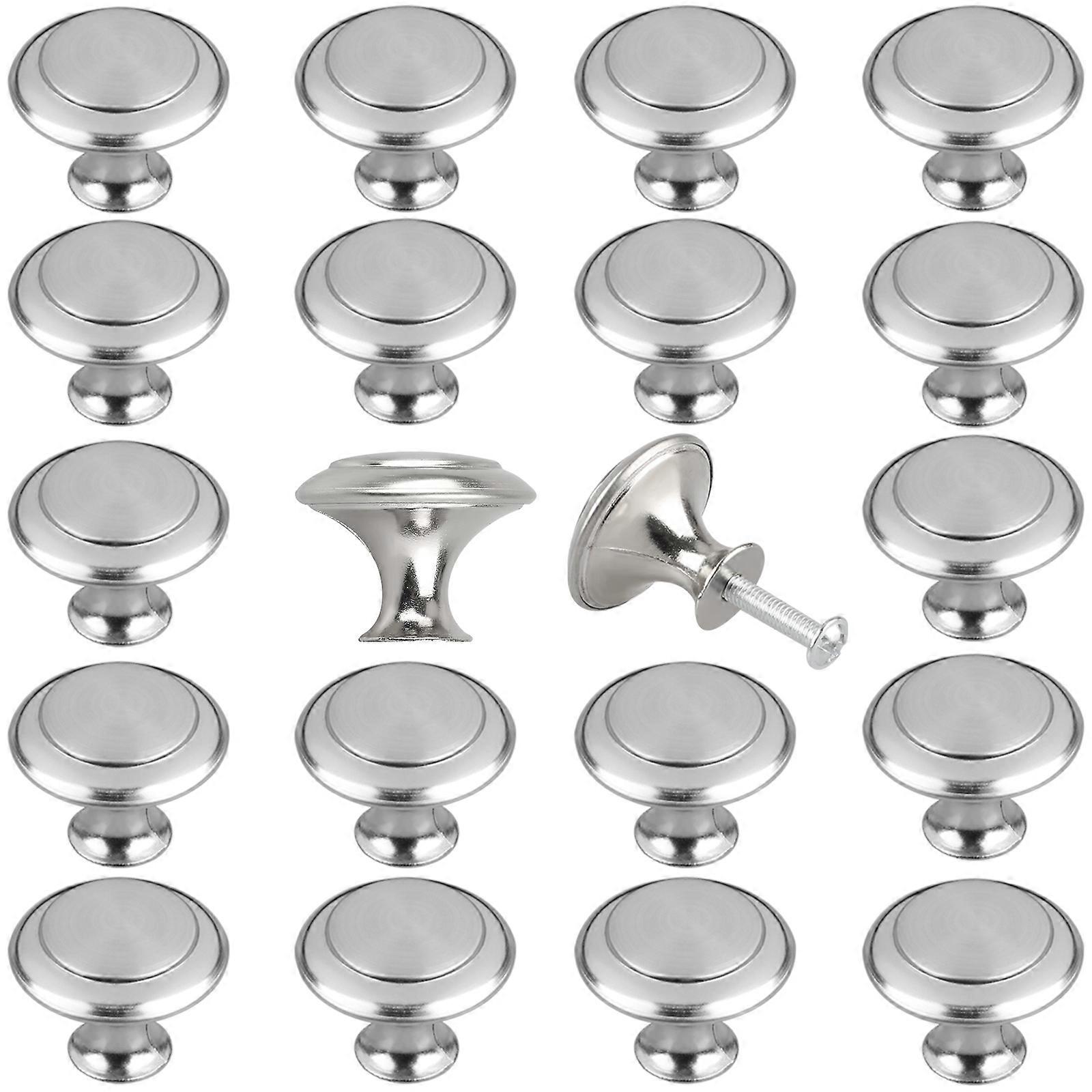 20Pcs Kitchen Cabinet Knobs Pulls, Brushed Nickel Cabinet Knobs, Eeekit Drawer Dresser Handles Cupboard Door Heavy Knobs, Kitchen Cabinet Hardware Wit