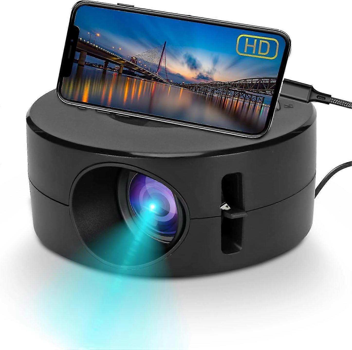 Mini LED Projector, Portable Movie Projector for Kids Gift, Smart Projector with Same Screen for Smartphone Tablet, HD Pocket Projector with USB and R