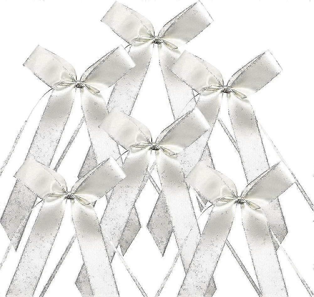100 Pack Satin Car Antenna Loops White