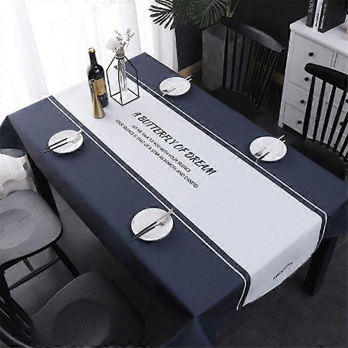 Simple Decorative Linen Tablecloth Waterproof Oilproof Rectangular Dining Table Cloth, Size:110x110cm(Butterfly Dream)