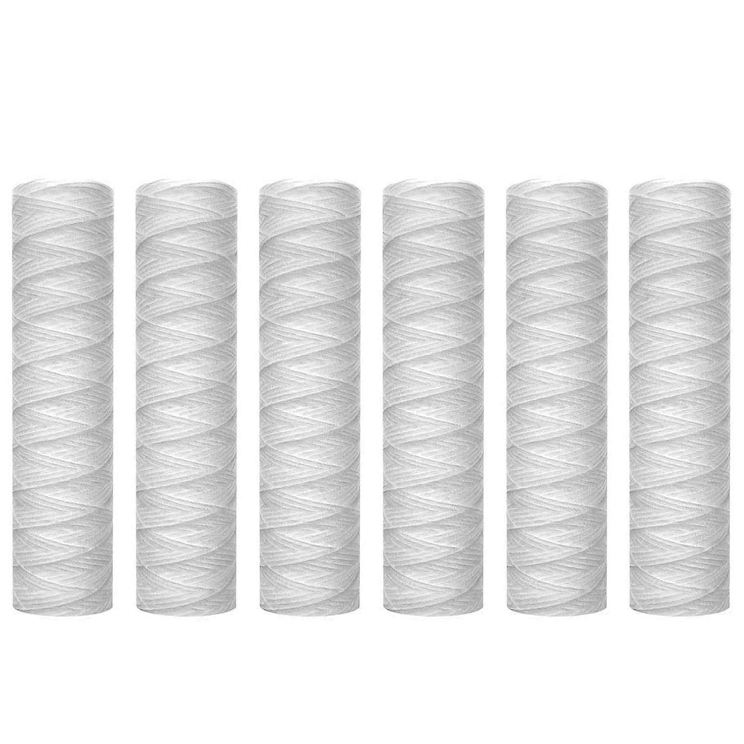 10 Micrometre String Wound Sediment Water Filter Cartridge,6 Pack, Sediment Filtration,Universal