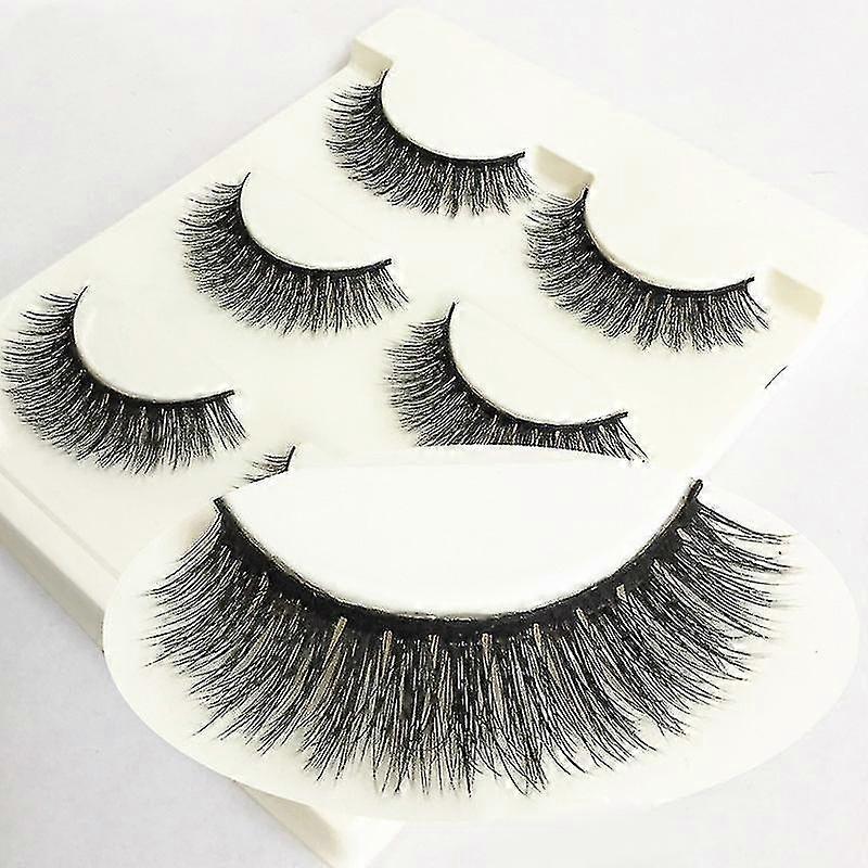 3d Stereo False Eyelashes Multi-layer Natural Curling Messy Cross Simulation False Eyelashes Women Eye Cosmetics 3 Pairs