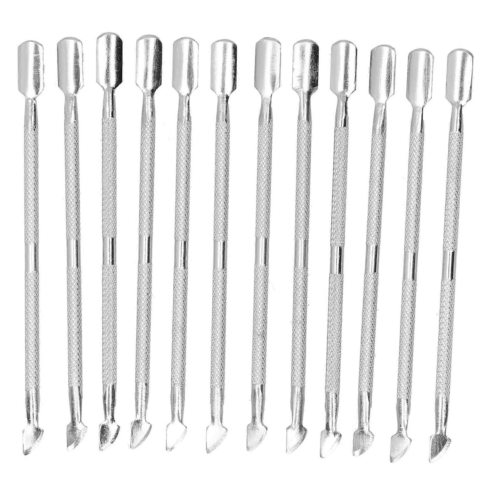 12Pcs Glue Stick Double Ended Stainless Steel Squeegee Sticks Manual Leather Gluing Tool
