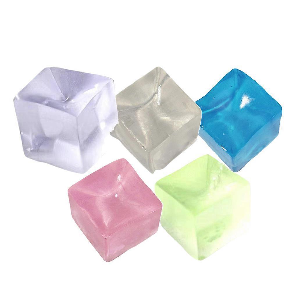 1pc/5pcs Ice Cubes Decompression Pinch Toy Colorful Soft Stress Relief Squeeze Toy for Adult Children