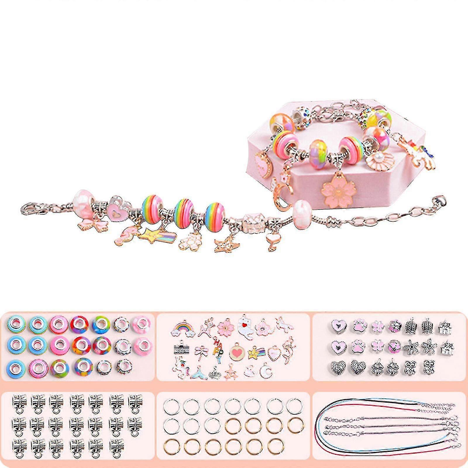 2023,girls Diy Bracelet Making Kit Bead Jewelry Pendant Set Diy Craft
