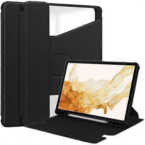 For Samsung Galaxy Tab S9+ 360 Rotation Transparent Smart Leather Case