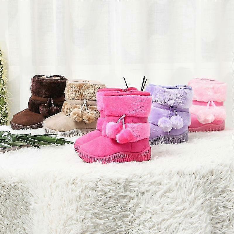 Chaussures Premier Pas Bottes Neige Enfant Fille - Bottines Fourrure Doublée - Semelle Antidérapante - Chaussures Hiver Chaudes Bottes Hiver Fille Doublées Fourrure
