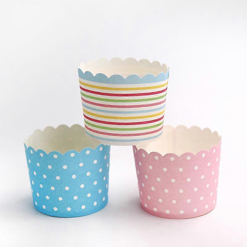 Disposable Cupcake Paper, High Temperature Food Grade Small Caliber Cake Cup,Muffin Muffin Cup100pcs Pink and Blue