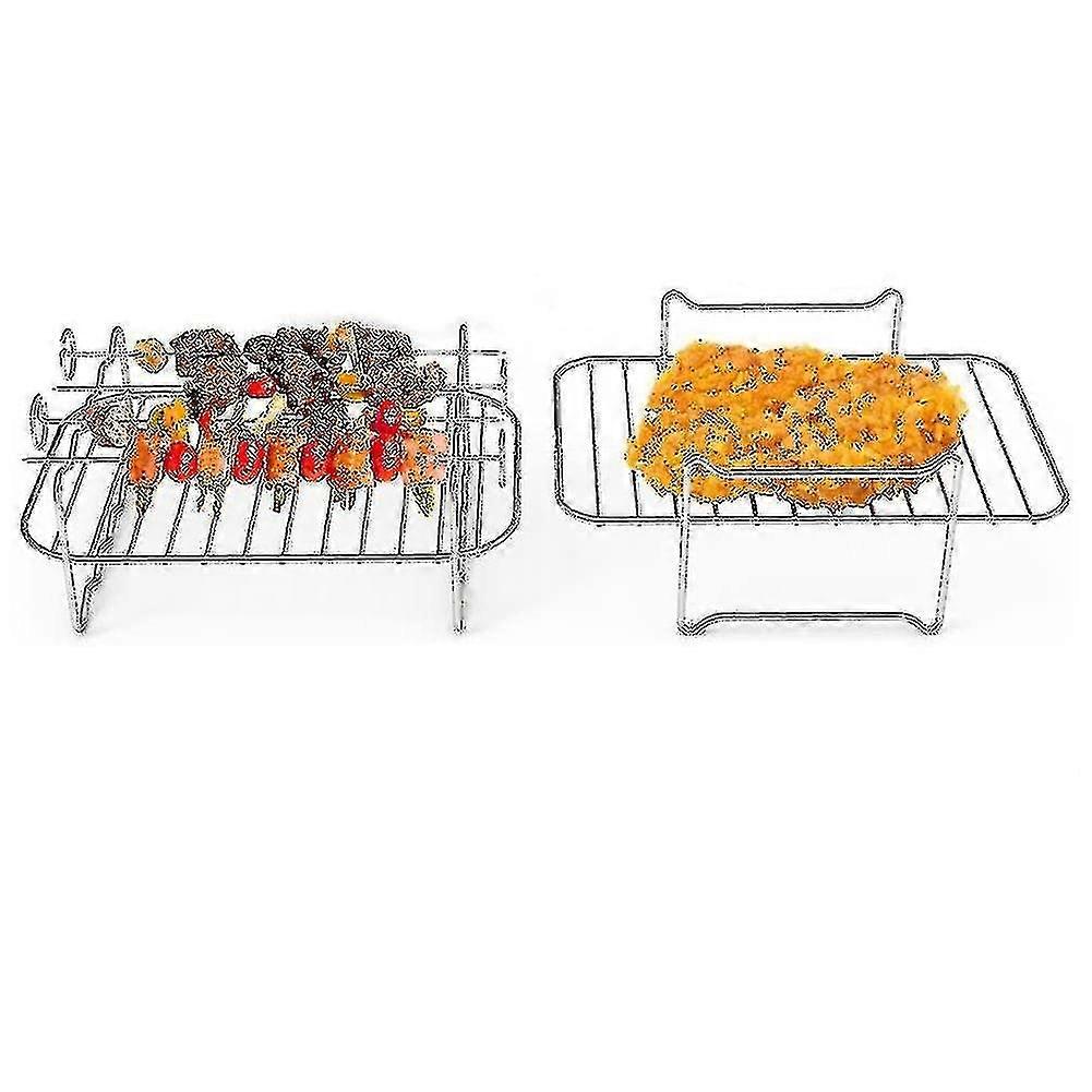 Heißluftfritteuse Zubehör 2pcs Set für Dual Basket, Multi-Layer Rack