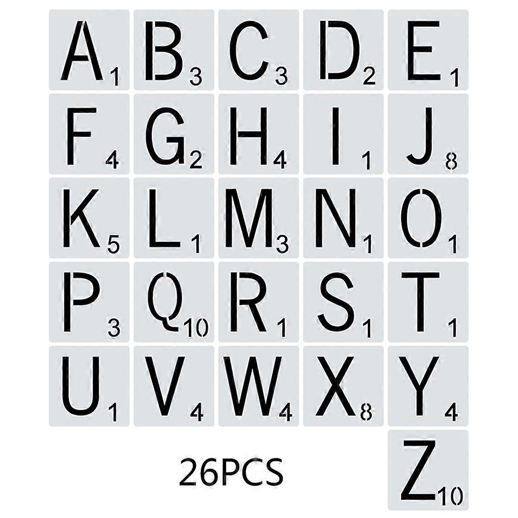 26pcs/set Alphabet Letters Stencils Drawing Template DIY Painting Scrapbooking Embossing Album Card