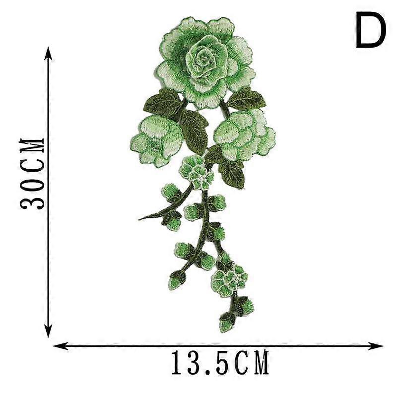 Brodeerattu DIY Decor Applique Patch ruusu ompelutarvikkeet