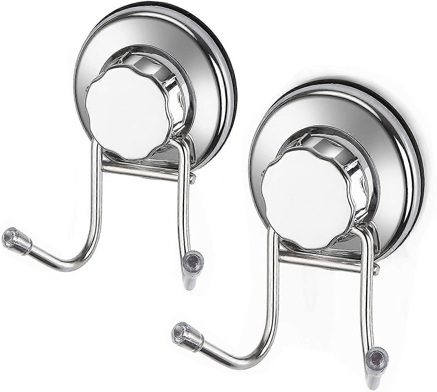 Strong Suction Cup Hooks Damage Free Stainless Steel Hook, 2 Pack