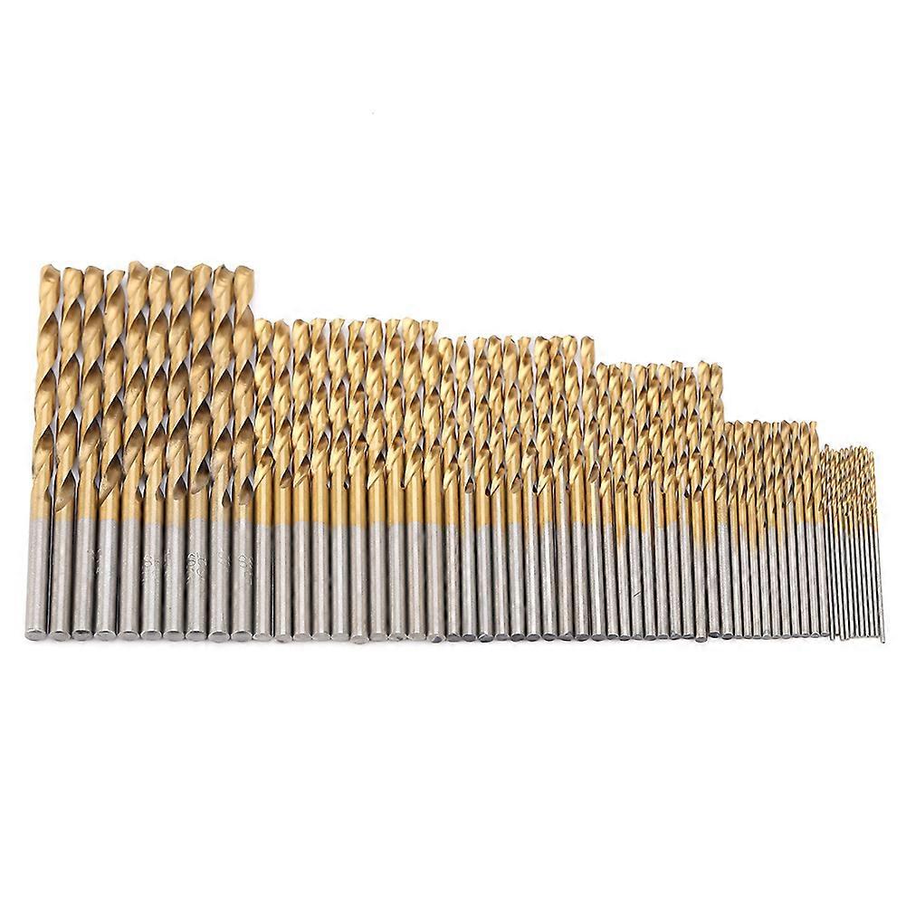 60Pcs Mini High Speed Steel Plating Titanium Straight Hand Twist Drill Bits Tool