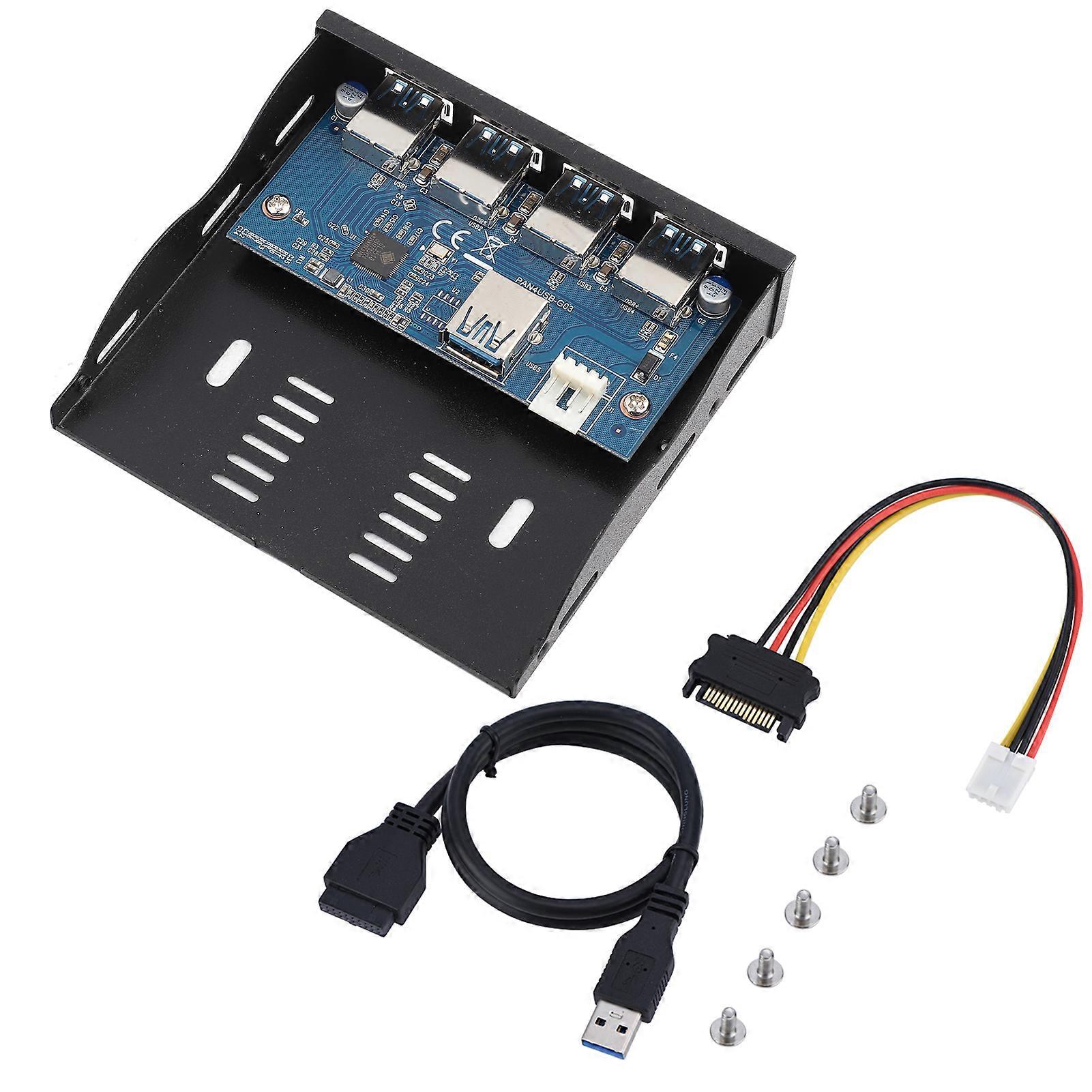 USB3.0 Floppy Front Panel 3.5'' Floppy Bay 19 Pin to 4 Interface USB3.0 HUB YEMMA