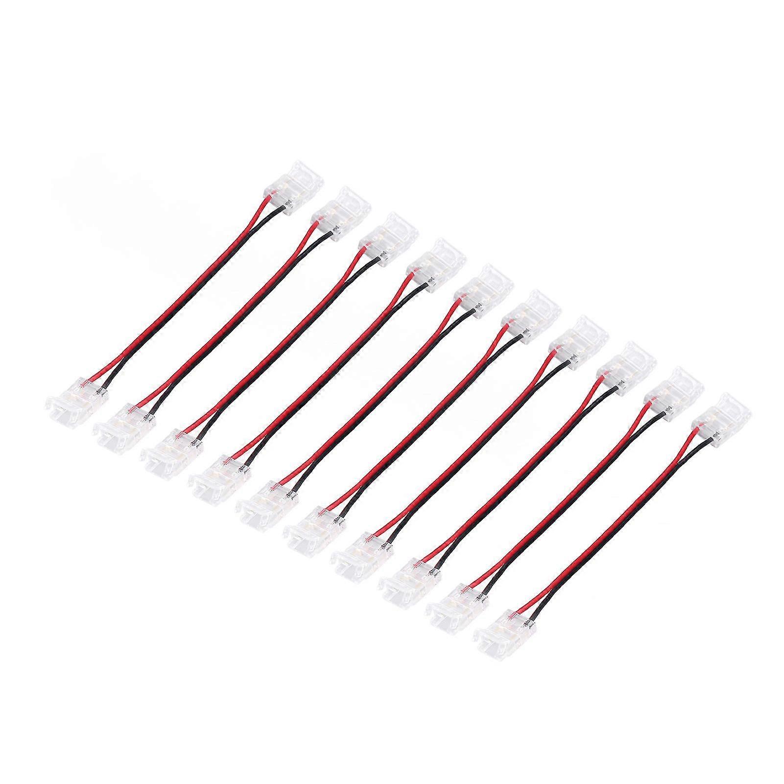 COB Strip Light Connector 10 Pcs Double Headed 2Pin 10mm Width Extension Connectors
