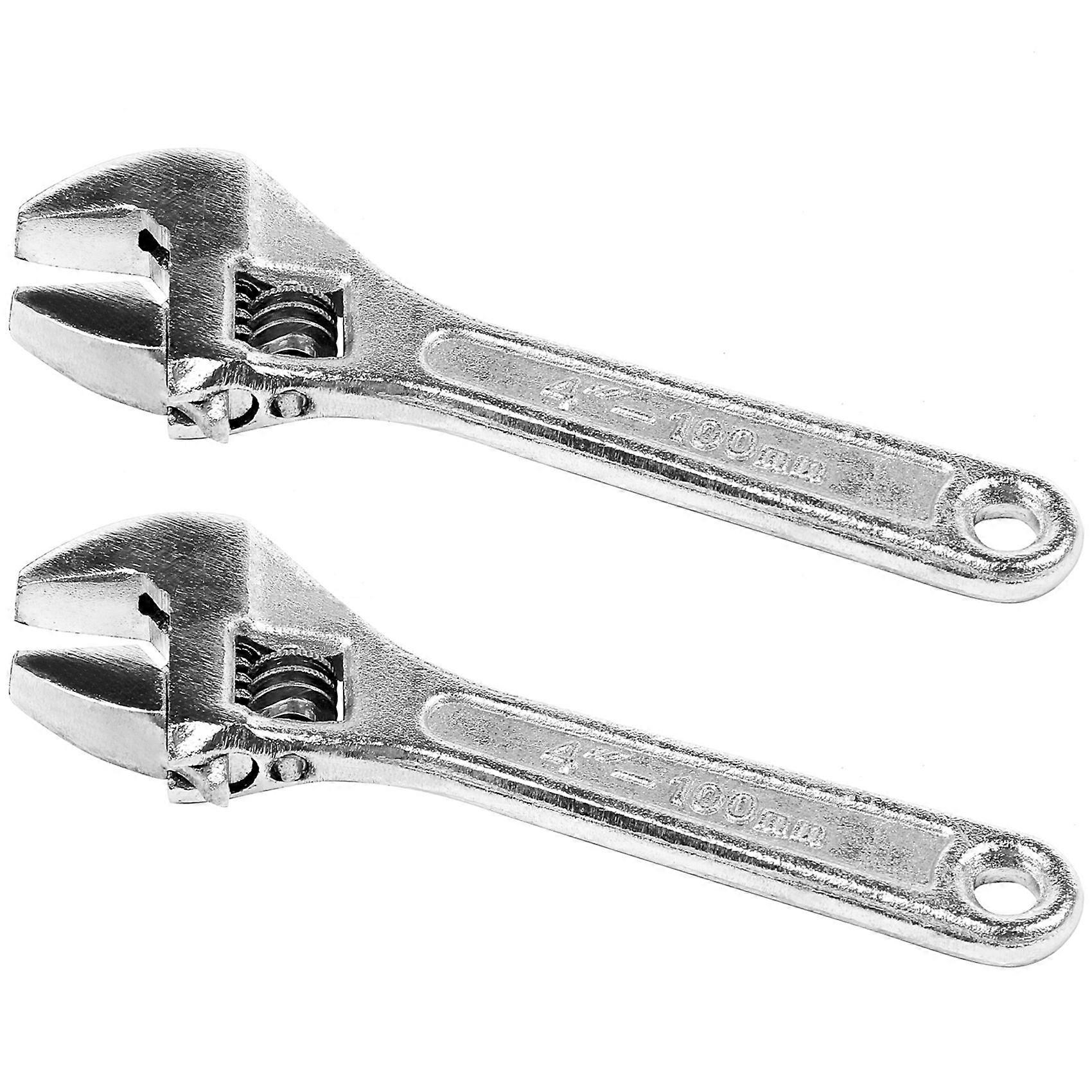 2X 4 Inch 100mm Mini Size Metal Adjustable Spanner Wrench