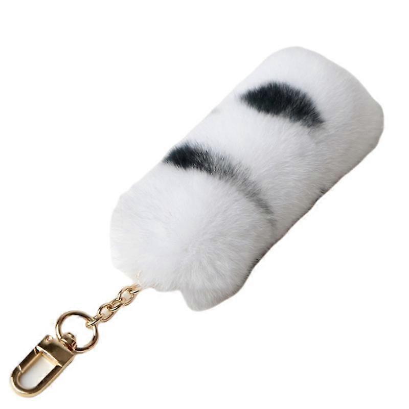 MIMIGO Rabbit Fur Fuzzy Plush Ball Keychain Soft Furry Cute Pom Pom Key Ring for Women
