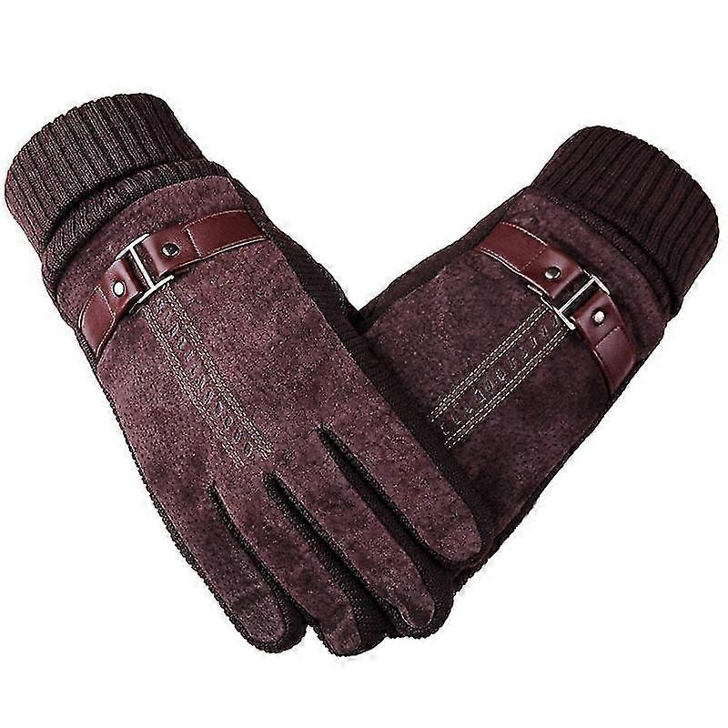Winter Herren warme Handschuhe echtes Wildleder Schweinsleder Handschuhe  Fustlinge mnnliche dicke Fahrrad Motorradhandschuhe Mnner gestrickte  Guantes | Fruugo DE