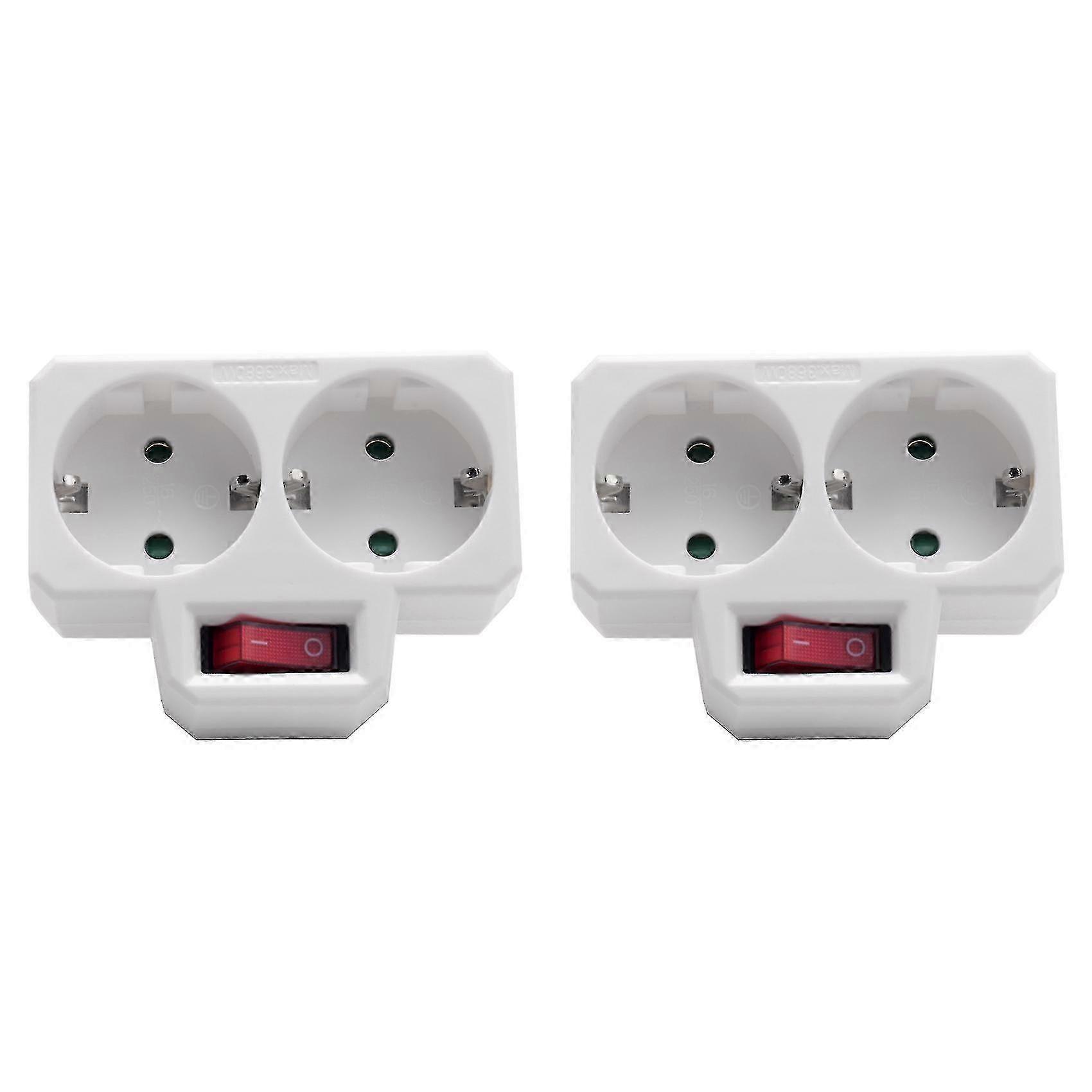 Socket Adapter, Double Plug for Socket, Double Socket with Switch 3800W for Office, Home or Travel
