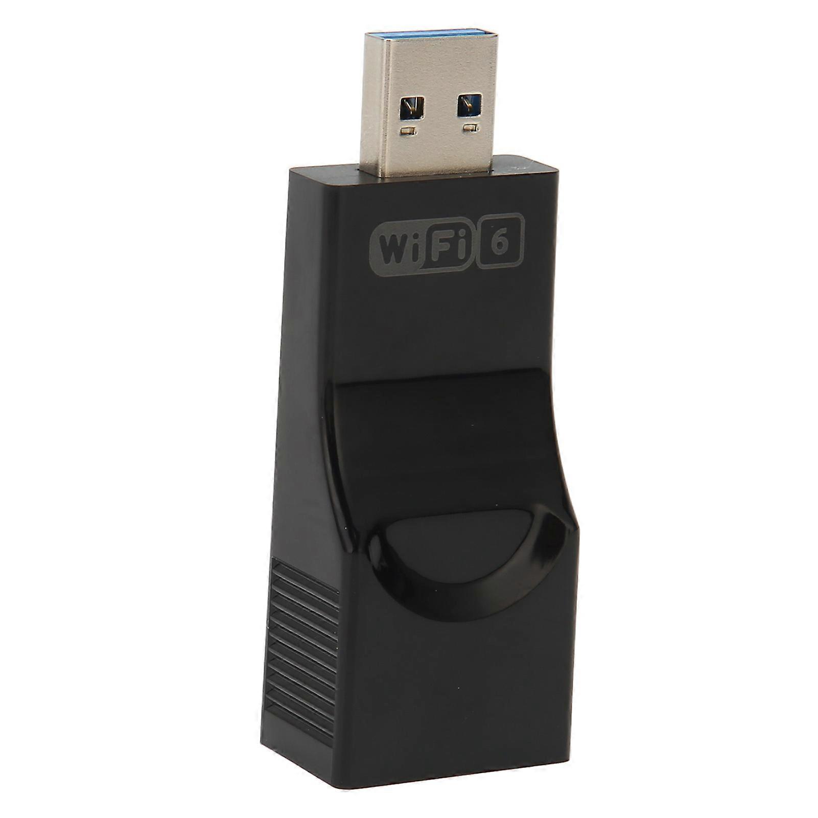 USB WiFi 6 Adapter 2.4 5.8G Dual Band WPA3 Encryption 1800Mbps WiFi Adapter with 2 2dBi Antenna for PC for Windows 11 10