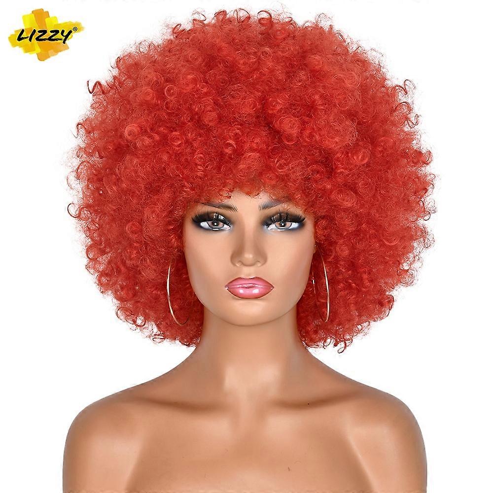 Short Afro Kinky Curly Hair Wigs For Black Women African Synthetic Fluffy And Soft Natural Looking High Temperature Wig Lizzy