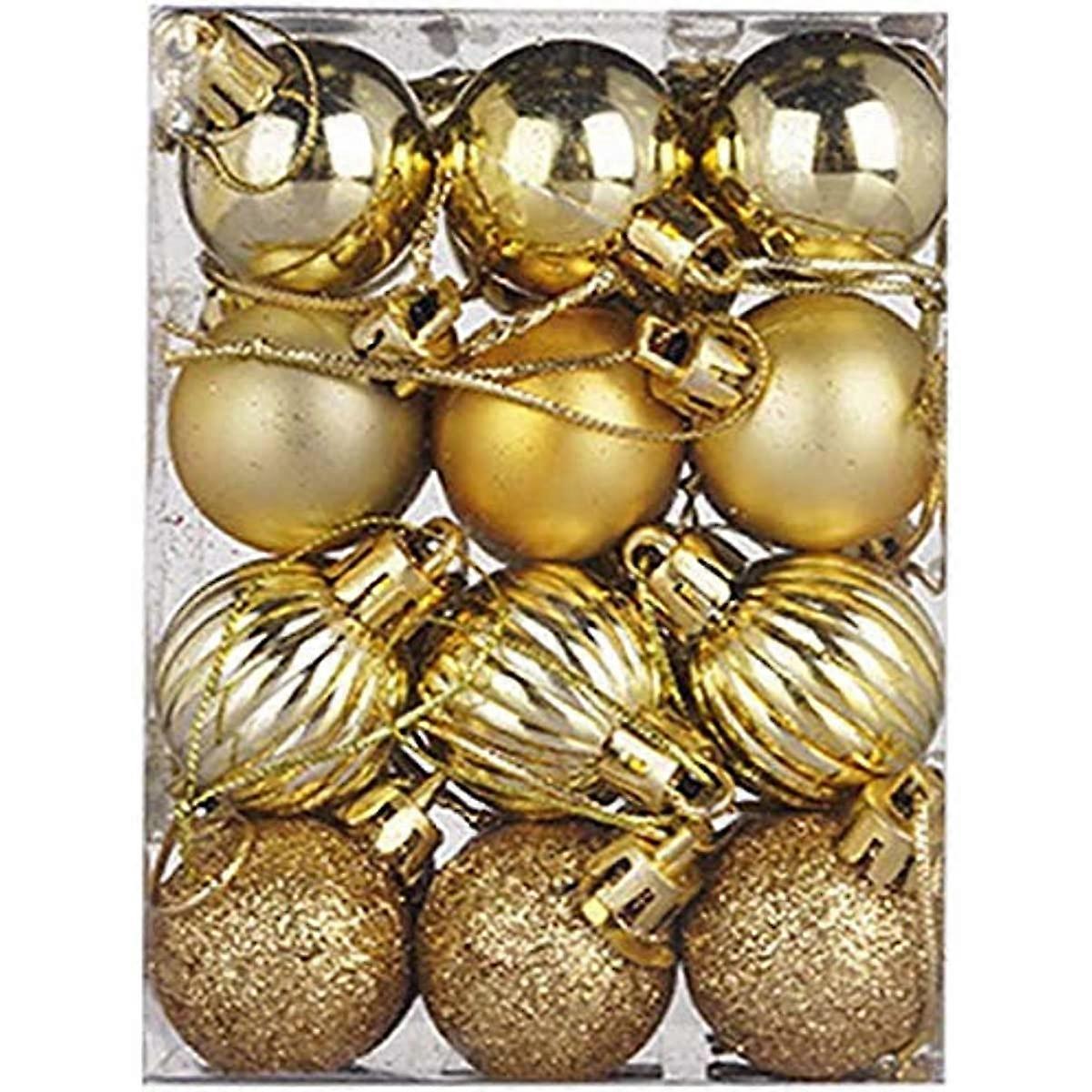 Lelestar 24pcs كرات عيد الميلاد 3cm شجرة عيد الميلاد كرات الزخرفية الحلي الحلي عطلة حفل زفاف العرض المنزل مهرجان الديكورات شجرة المعلقات الهدايا