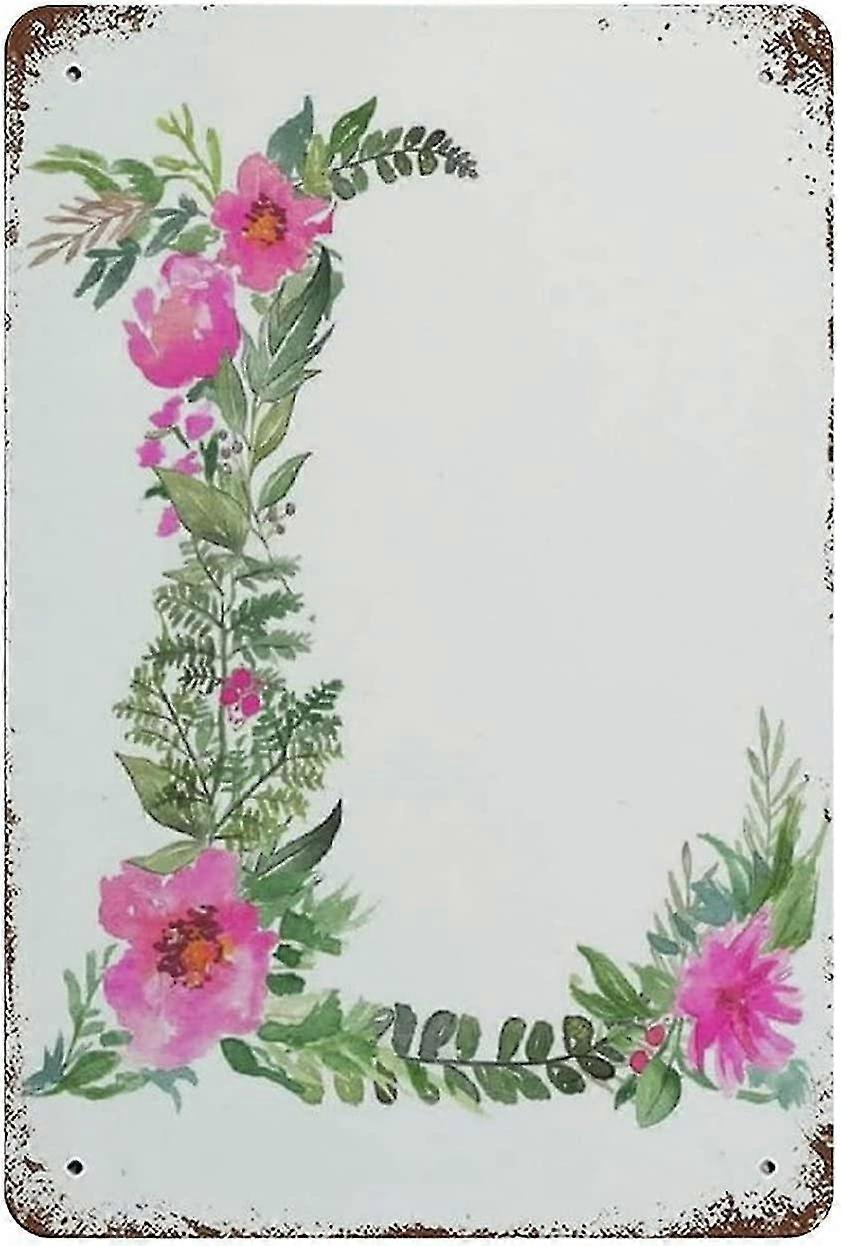 C Wall Letters Letras de Berçário Floral Sinal de Lata Decoração de Metal Sinal de Lata 8x12 Polegadas OU 12x16 Polegadas Modo 4