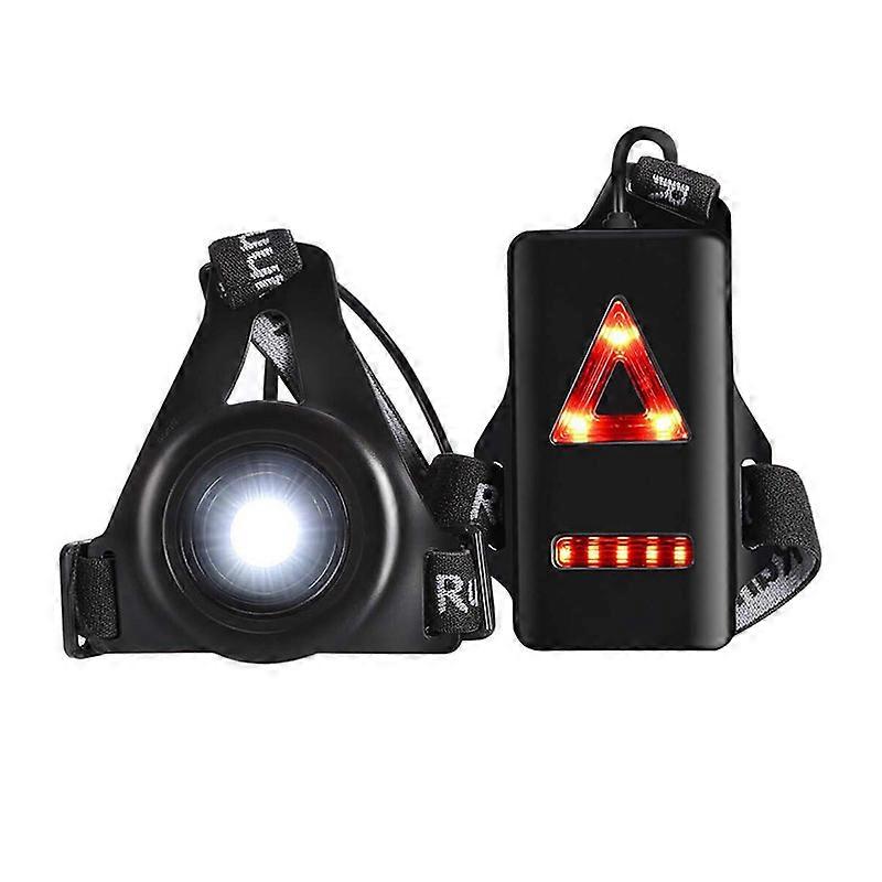 Running Light, 3 Mode Usb Rechargeable Body Light With Tail Light And Adjustable Strap For Night Runners Joggers Hiking Camping Hiking