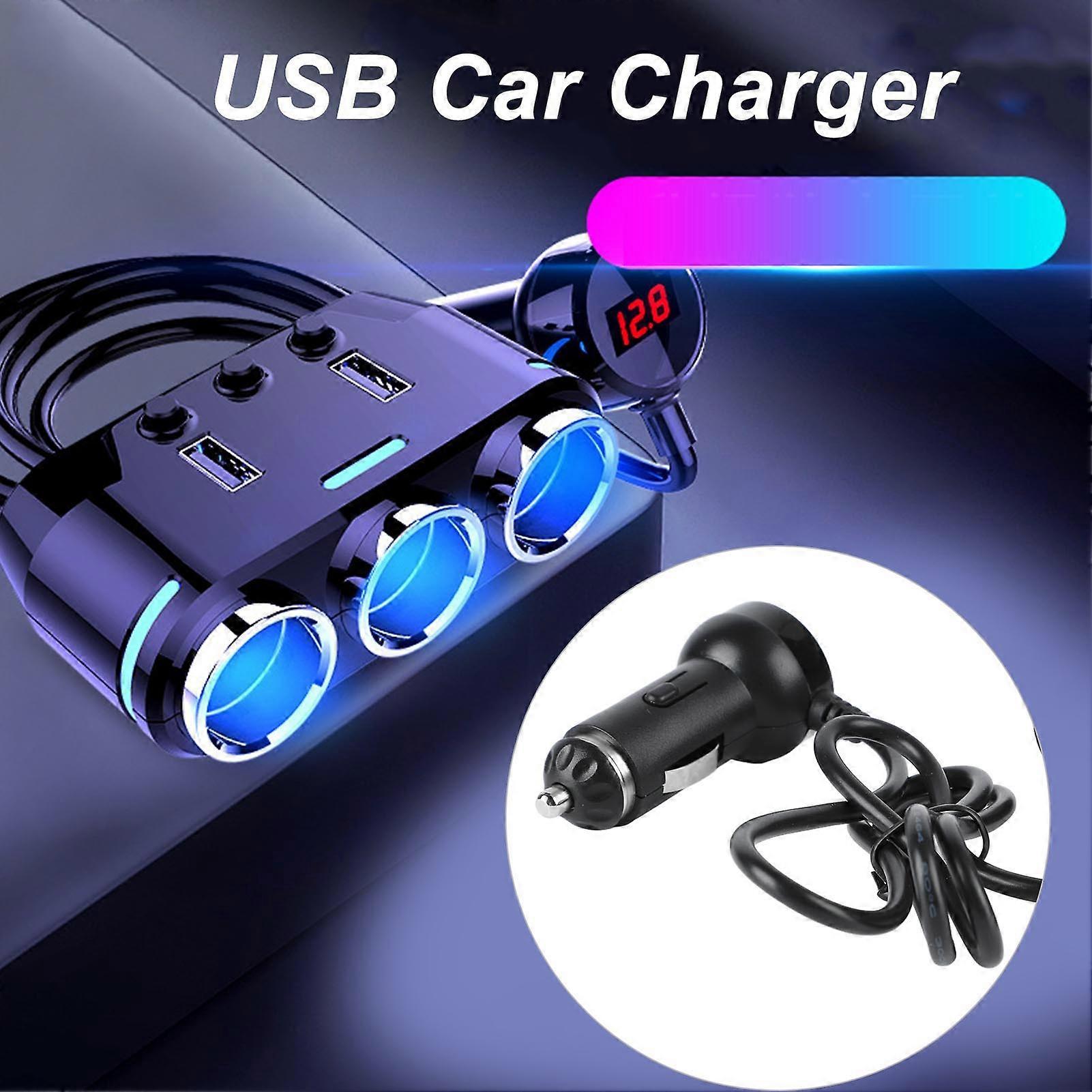 Car Cigarette Lighter Splitter 3 Socket Adapter DC12V to 24V, Durable and Long-Lasting
