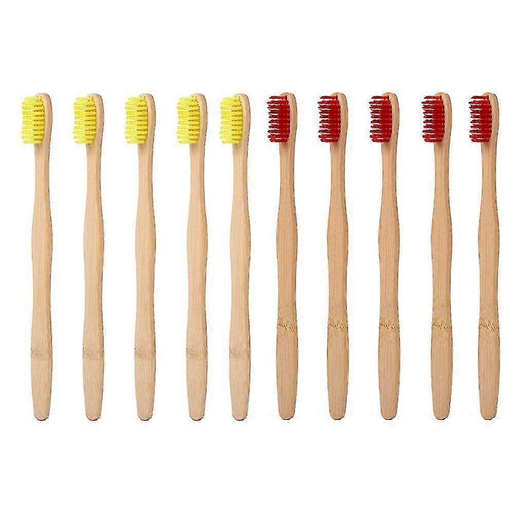 Biodegradable Bamboo Toothbrushes, 10 Piece Soft Bristles Toothbrushes