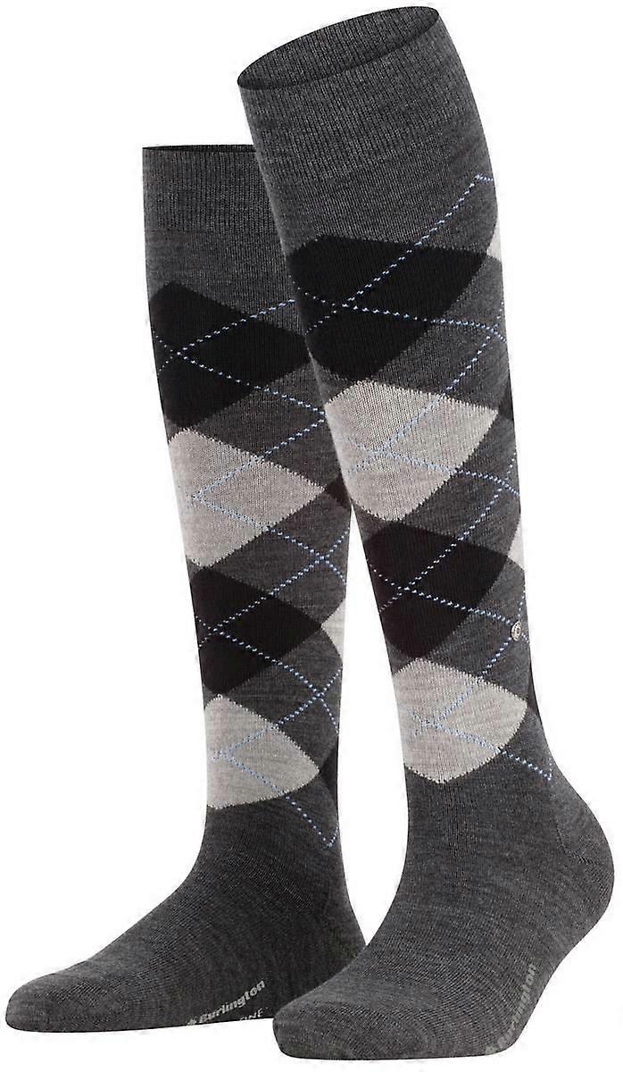 Burlington Marylebone Knee High Socks - Asphalt Mel Grey
