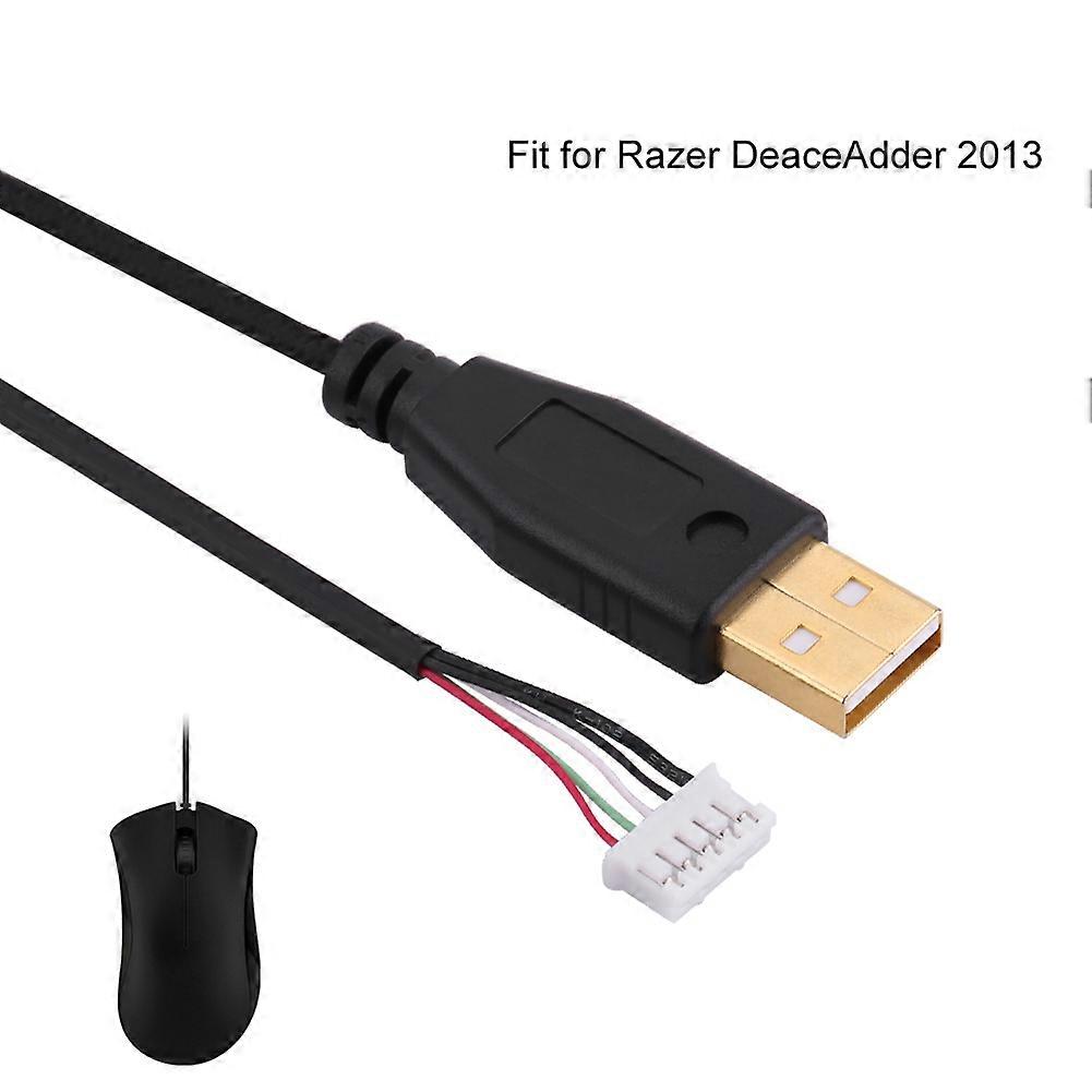 Razer DeaceAdder 2013 USB Mouse Cable Replacement 2.2m Black Braided