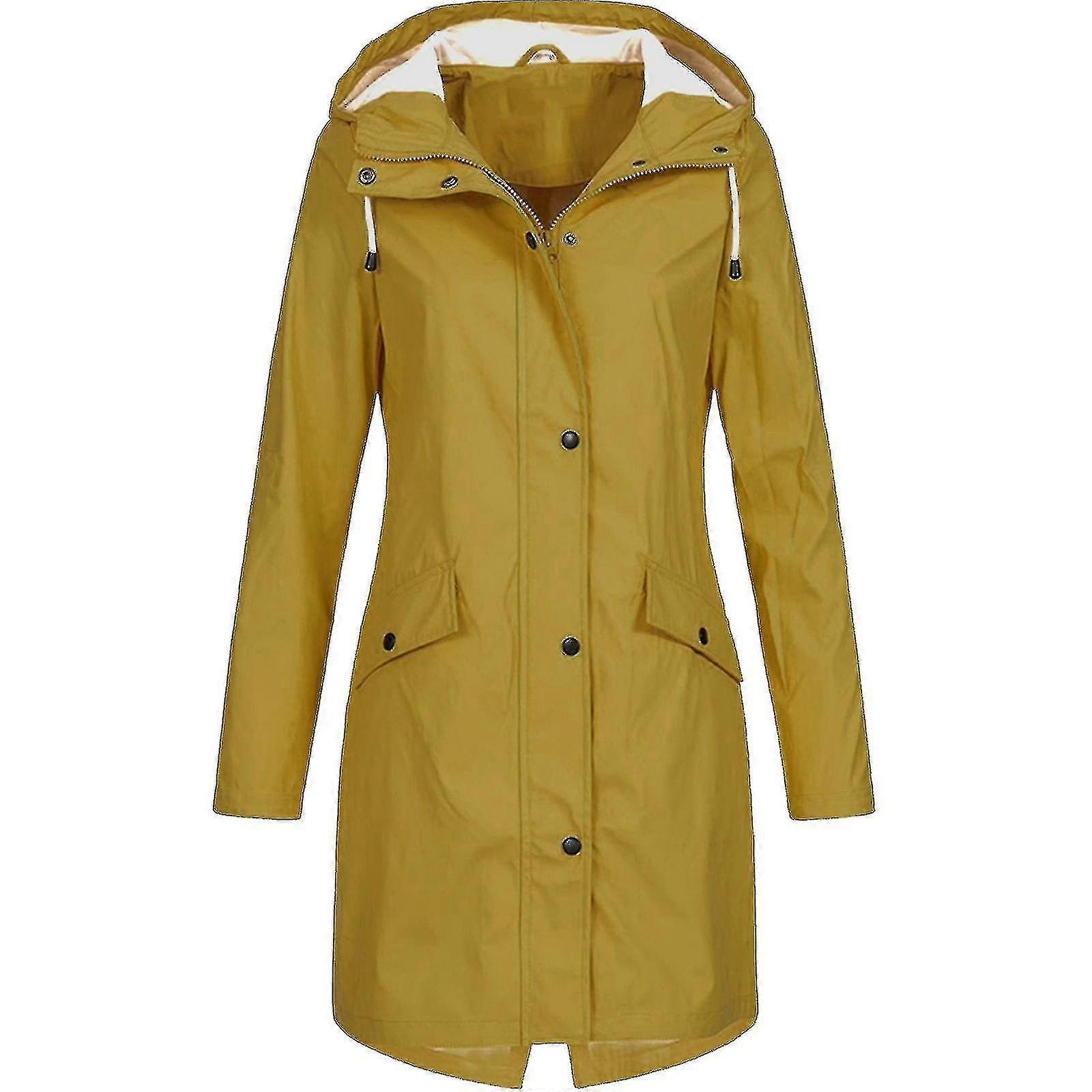Jaqueta de chuva sólida feminina plus size à prova d'água com capuz à prova de vento ao ar livre capa de chuva para todos os climas