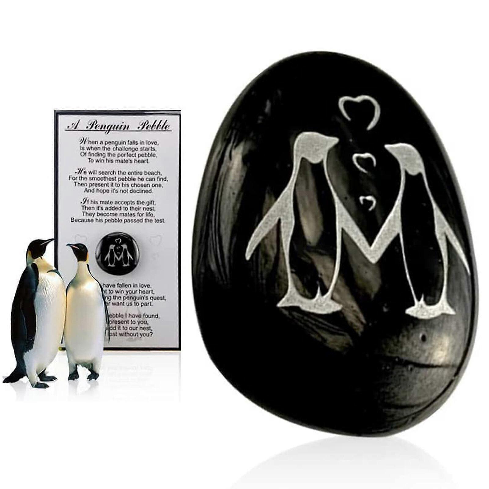 2023 Positivity Penguin Pebble Personalized Glass Keepsake Decor For The One Love