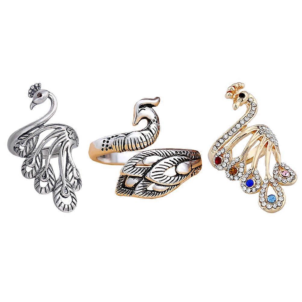3Pcs Loop Ringe Finger Ring Ethnic Style Ring Häkelring Häkelring Gehäkelt Handwerk Ringe