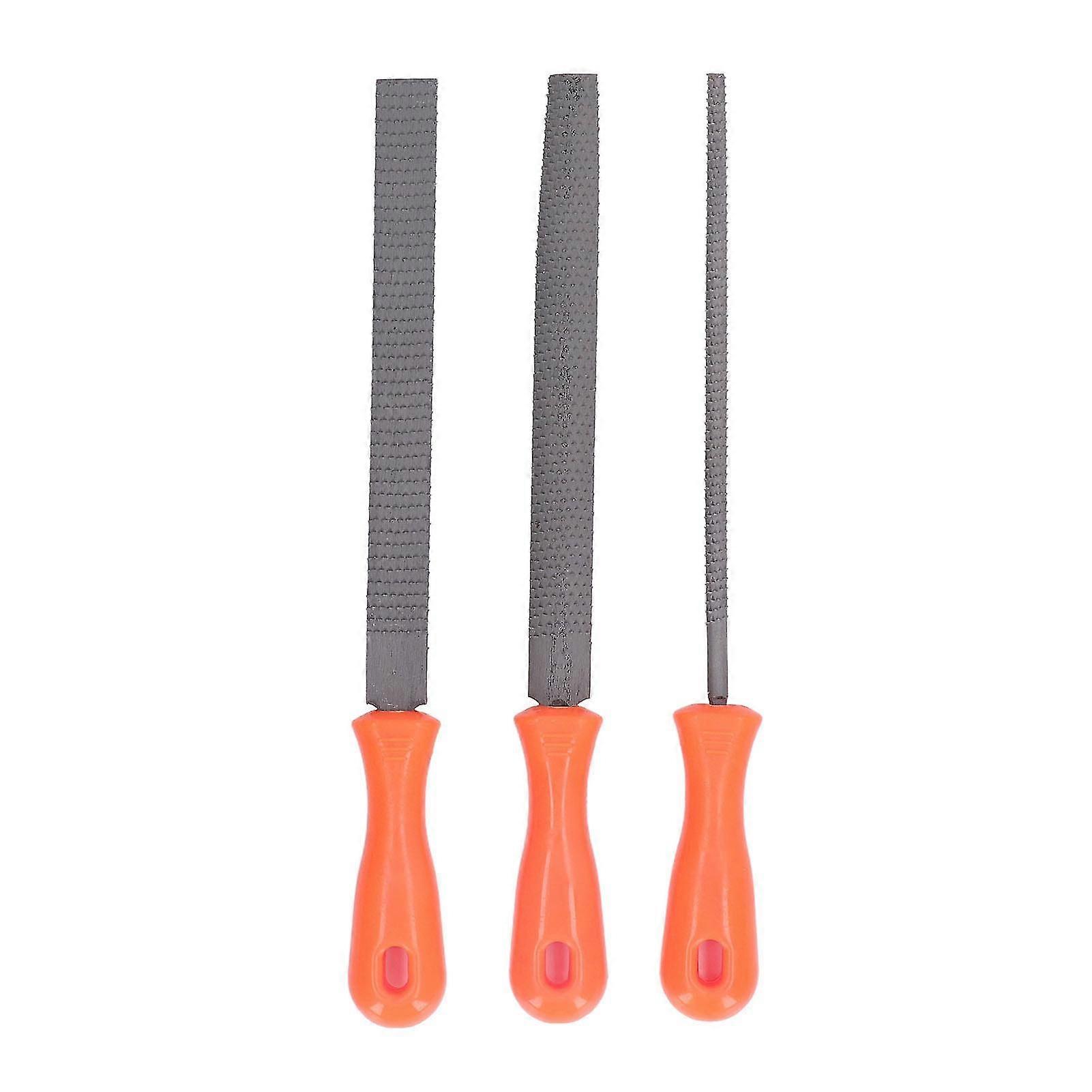3PCS Woodworking Hand File Set - Alloy Steel Rasp Files for Round, Flat, and Half Round Filing