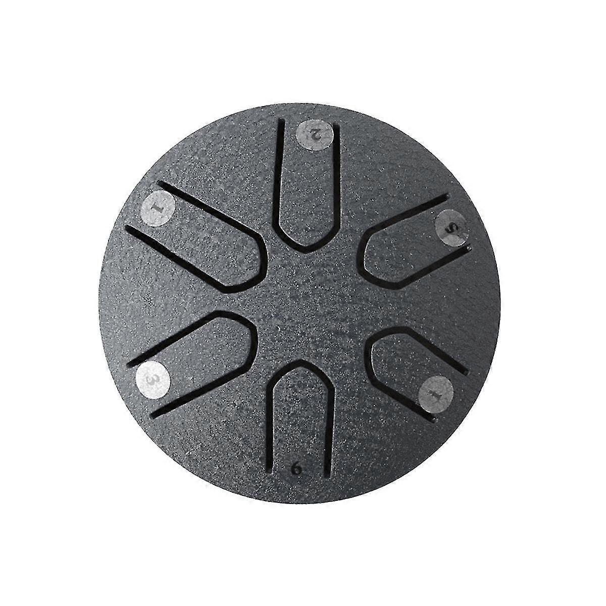 3 Inch 6-tone Steel Tongue Drum Mini With Drumsticks Percussion Musical Instruments Drum Black