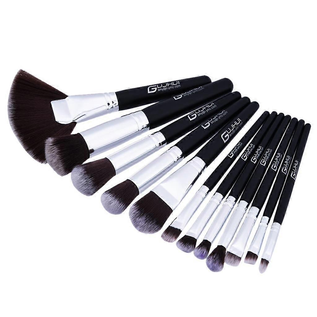 12pcs Foundation Powder Flat Round Angled Tapered Makeup Kabuki Brushes Set