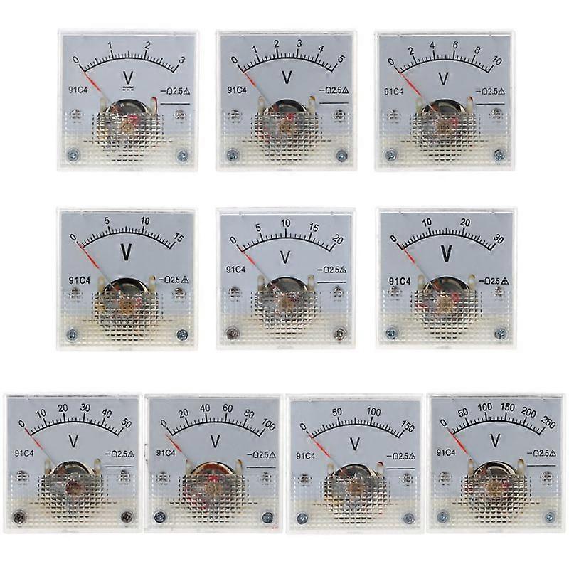 2022 Hot 91C4 DC Voltmeter Analog Panel Voltage Meter Mechanical Pointer Type 3/5/10/15/20/30/50/100/150/250V