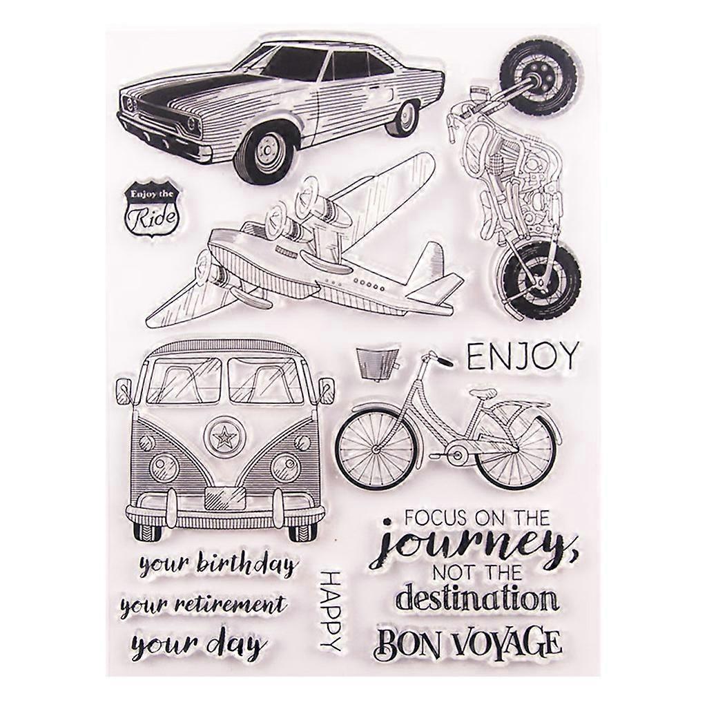 Transportation Silicone Clear Stamp Card Making Envelope Crafting Decoration