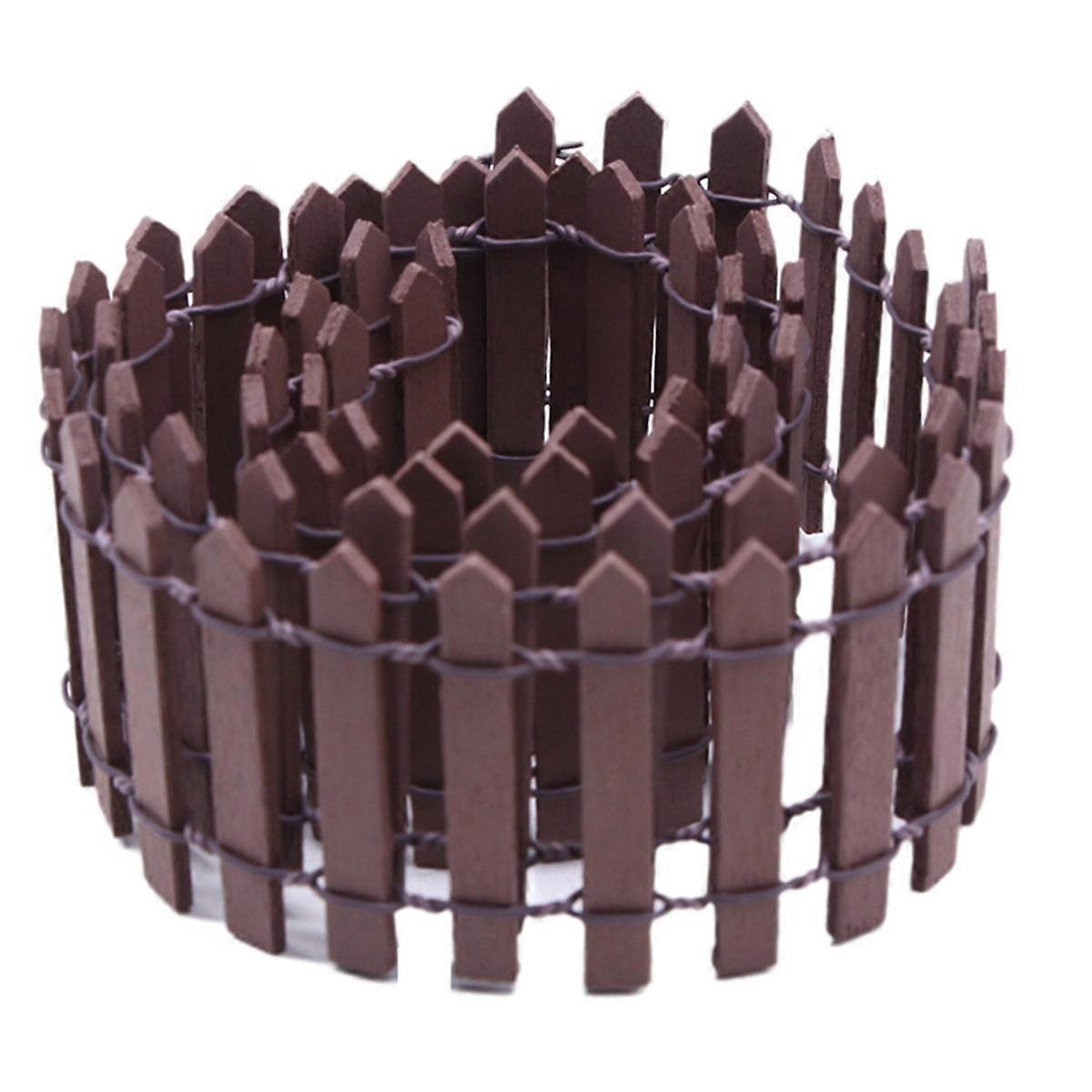 Mini plot, záhradná a črepníková rastlinná dekorácia, rozprávkový záhradný plot drevená dekorácia, DIY remeselný projekt Mini plot hnedý