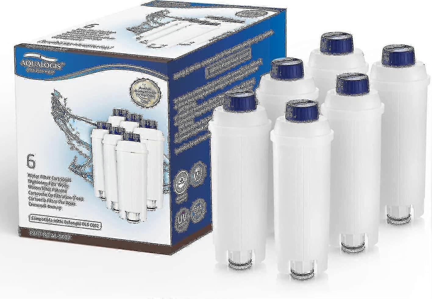 Water Filter Cartridge For Coffee Machine With Activated Carbon Softener, Compatible With Delonghi Ecam, Esam, Etam, Bco, Ec. Product Pack Of 6 High Q