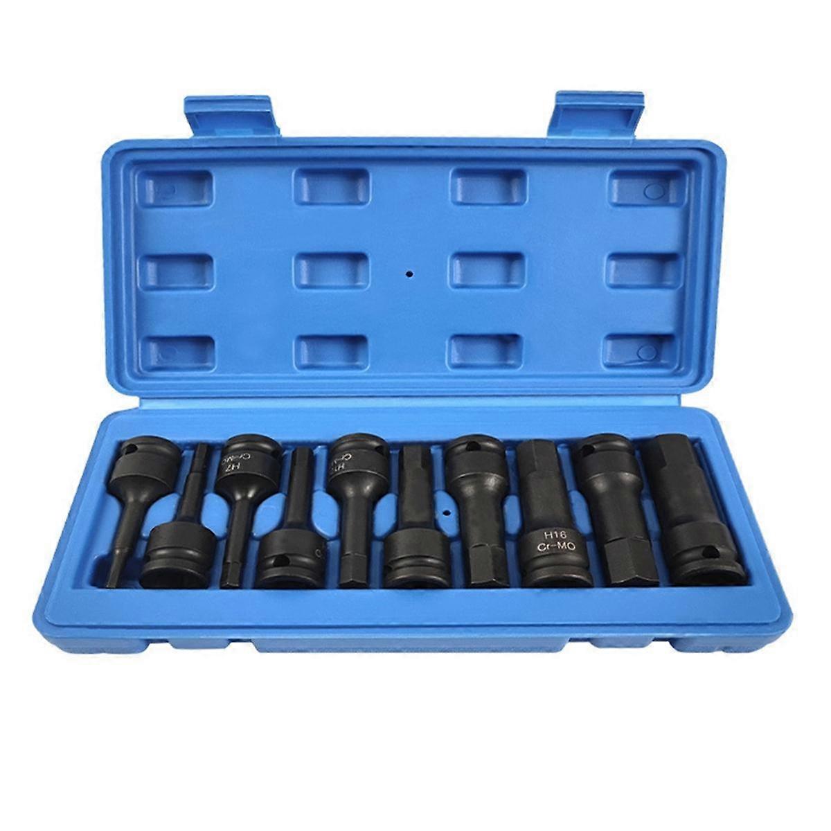 1/2 Inch Drive Master Impact Hex Bit Set, Hex Driver,1/2 Inch Drive Hex Bit Socket Set,Standard Metric Sizes, 10pcs