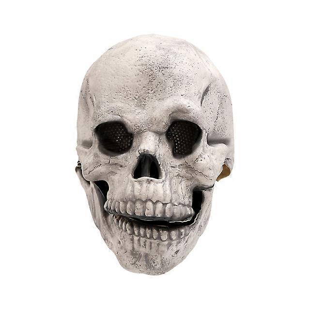 Halloween Skull Mask Mouth Will Move Full Head Skull Mask Movable Latex Mask Helmet Halloween Party Cosplay Performance Supplies